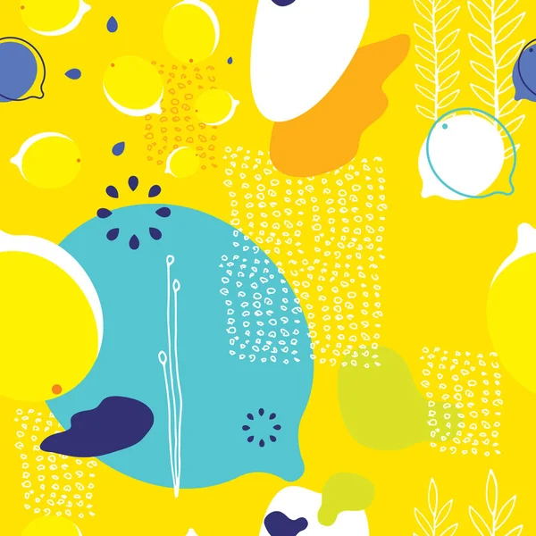 limon ve soyut öğeler içeren deseni