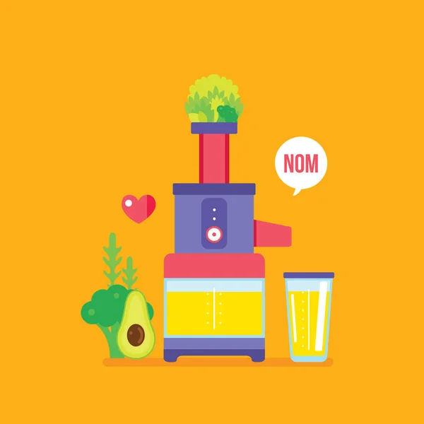 Juicer colorido aparato de cocina — Vector de stock