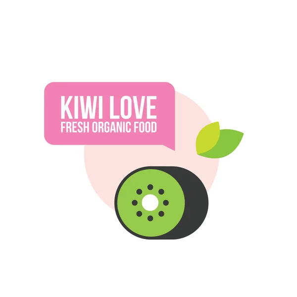 Kivi love alimentos orgánicos frescos — Vector de stock