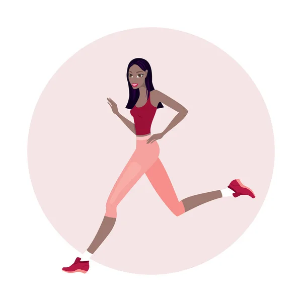 Beautiful slim woman running — Stock Vector