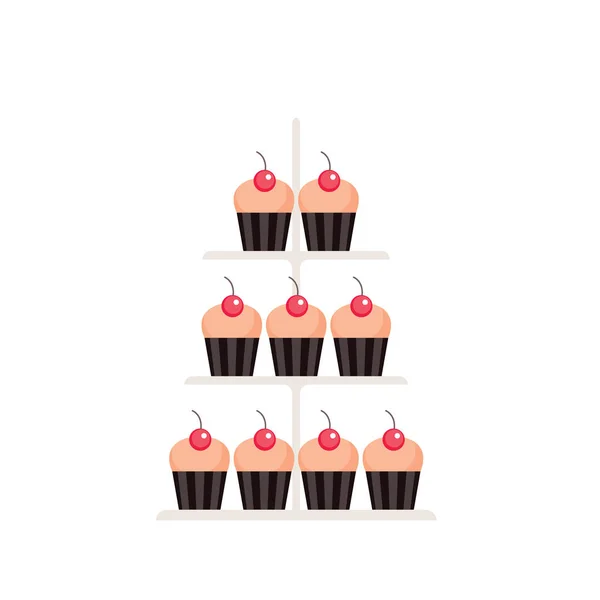 Délicieux cupcakes mignons — Image vectorielle