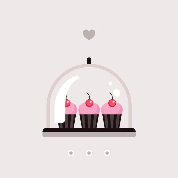 Délicieux cupcakes mignons — Image vectorielle