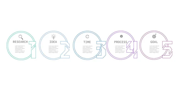 Moderne Farbenfrohe Geschäftsinformationsgrafik Vorlage Mit Schritten Zeitleiste Form Eines Kreises — Stockvektor