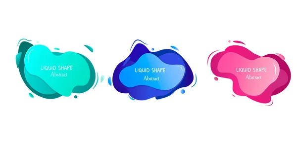 Ensemble Forme Liquide Abstraite Moderne Colorée Modèle Pour Logo Flyer — Image vectorielle
