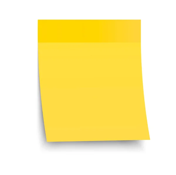 Etiqueta Engomada Papel Amarillo Para Organizar Tiempo Grabación Memo Pegatina — Archivo Imágenes Vectoriales