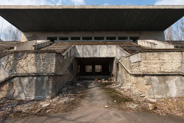 Stade Abandonné Dans Une Ville Fantôme Pripyat Ville Post Apocalyptique — Photo