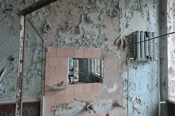 Cantina Abandonada Cidade Fantasma Pripyat Interior Pós Apocalíptico Sala Jantar — Fotografia de Stock