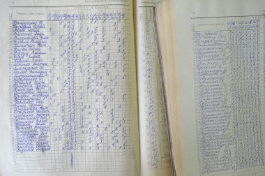 Pripyat 'ın hayalet kasabasındaki okul günlüğü, Çernobil Bölgesi, Ukrayna