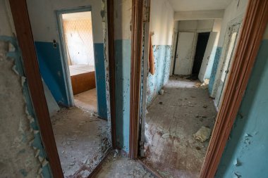 Pripyat, Çernobil Bölgesi, Ukrayna 'da terk edilmiş bir ev.