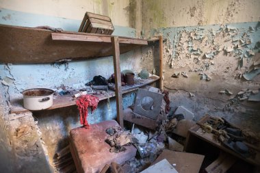 Terk edilmiş ev Pripyat, Çernobil Bölgesi, Ukrayna