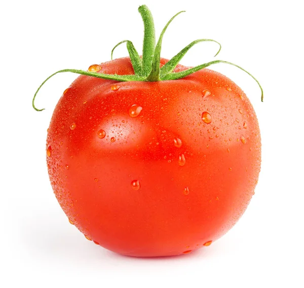 Våt Tomat Isolerad Vit Bakgrund — Stockfoto