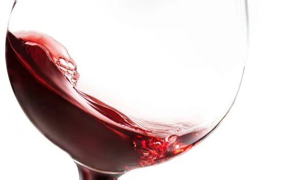 Ondata Vino Rosso Bicchiere Isolato Sfondo Bianco — Foto Stock