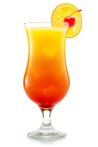 Tequila Sunrise Cocktail Glass Isolated White Background — Stock Photo, Image