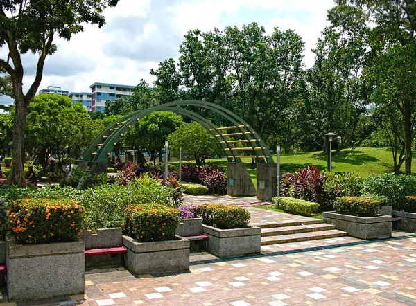 Jun 2008 Jardim Público Perto Estação Mrt Bedok Singapura Passos — Fotografia de Stock