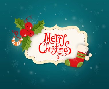 Noel kartı nesneleri ve metin ile