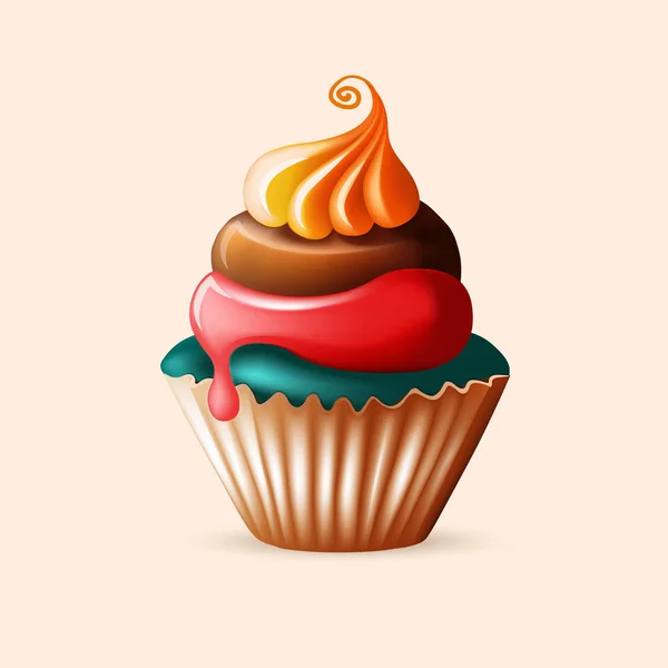 Birthday realistic cake — Stock Vector