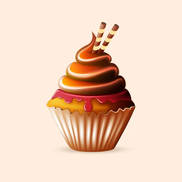 Syntymäpäivä realistinen kakku — vektorikuva