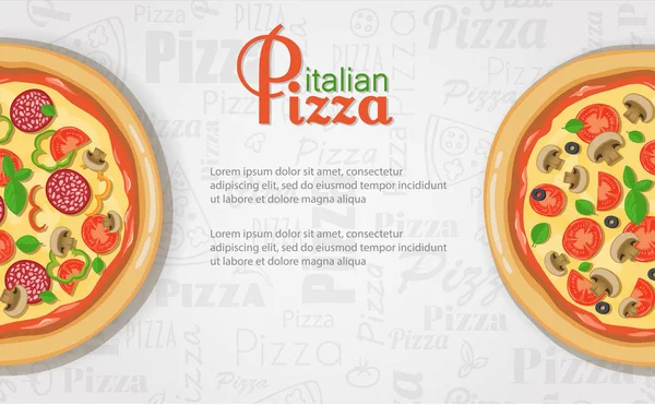 Pizza sömlöst mönster — Stock vektor