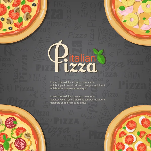 Pizza naadloos patroon — Stockvector