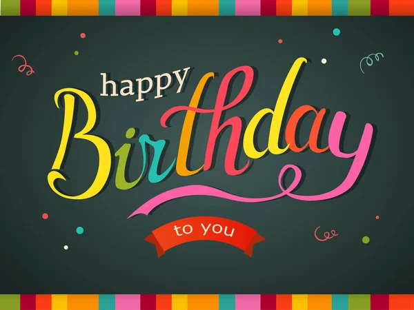 Cartão vetorial bolo de aniversário com letras —  Vetores de Stock