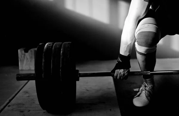 Photo Man Practising Weightlifting — Stock Photo, Image