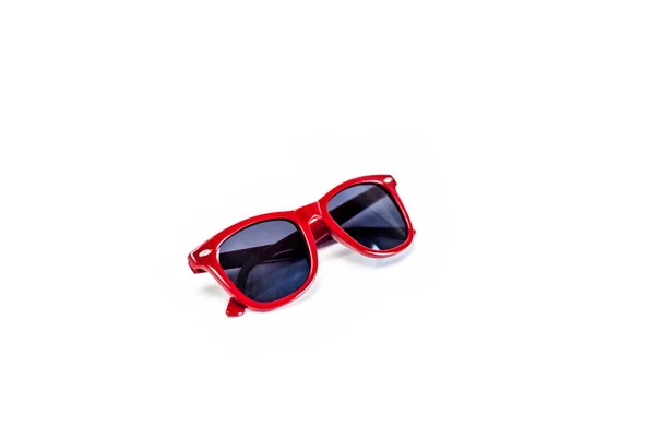 Rote Sonnenbrille Isoliert Über Dem Weißen Hintergrund — Stockfoto