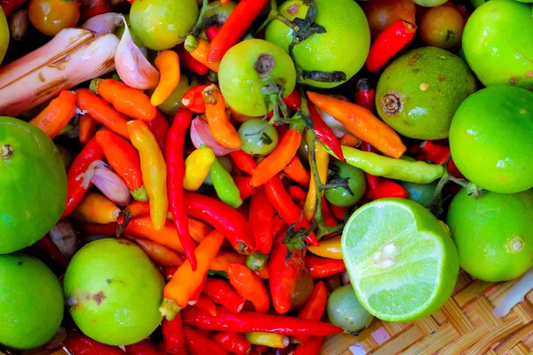 Healthy Organic Vegetables Thai food Cooking ingredients. — Stock Photo, Image