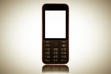 Cep telefonu eski moda stil beyaz arka plan üzerinde izole.