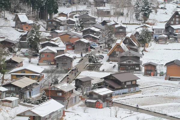 Shirakawa-go v Japonsku v zimní sezóně japonské vesnici Shir — Stock fotografie