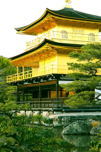 Kinkakuji Templo Golden Pavilion Templo Zen Norte Kioto Cuyos Dos — Foto de Stock
