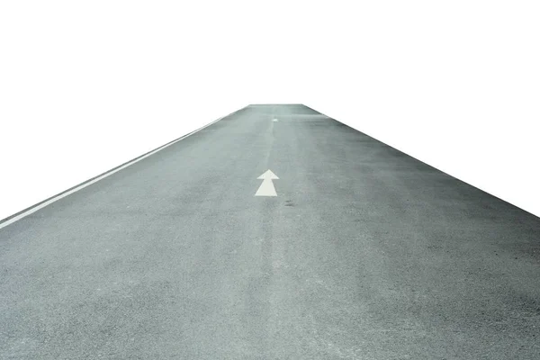 Asphalt Road Isolated Black Background Had Clipping Path — Stock Photo, Image