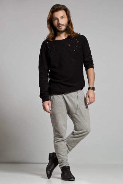 Male model posing in studio