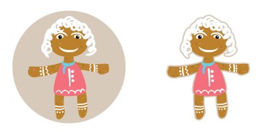 Kum kız kırmızı elbise zencefil çerezleri Noel günü, düz stil