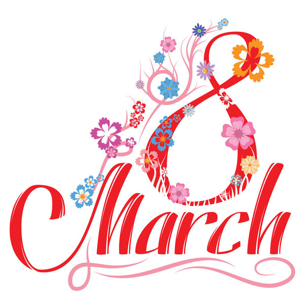 Womens day greetings hand lettering. Stock Illustration