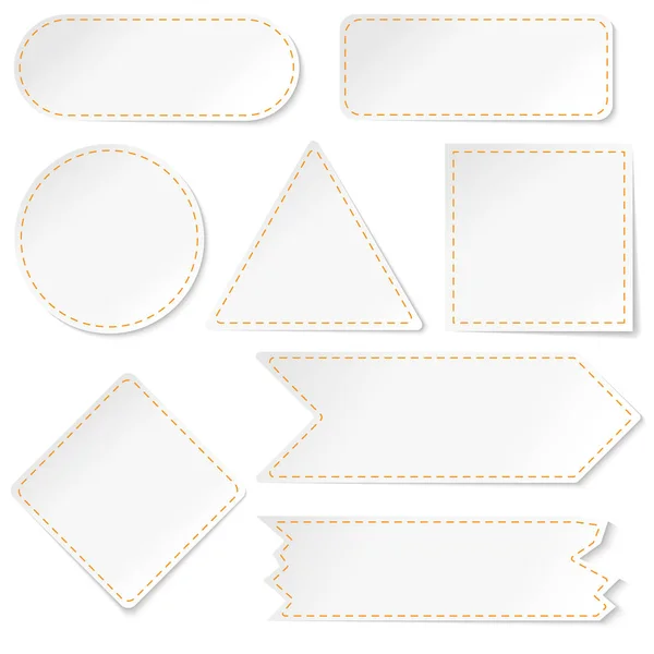 Conjunto de pegatinas de papel blanco Stock Illustration — Vector de stock