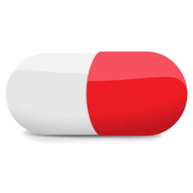 Bir beyaz - hisse senedi illüstrasyon vektör hap