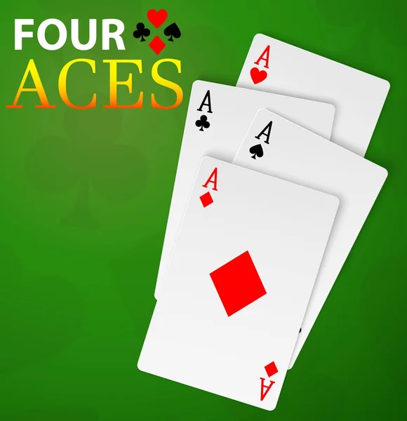 Čtyři esa poker karty vítěz ruka — Stockový vektor
