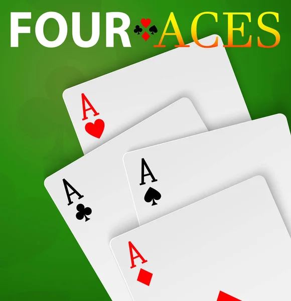 Čtyři esa poker karty vítěz ruka — Stockový vektor