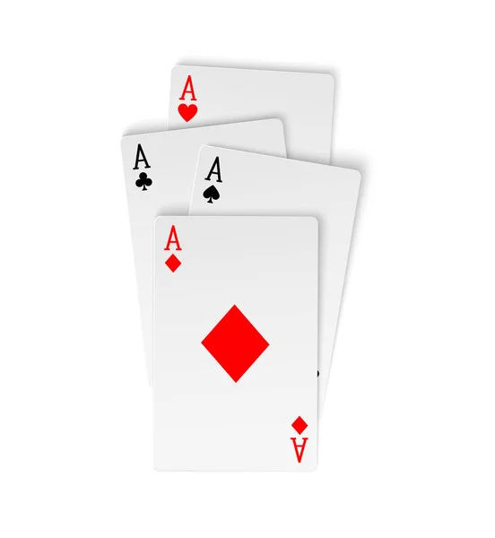 Čtyři esa hrací karty poker vítěz ruka — Stock fotografie