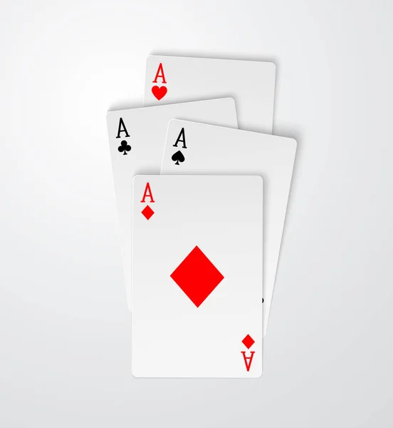 Four aces playing cards poker winner hand — Stock Photo, Image