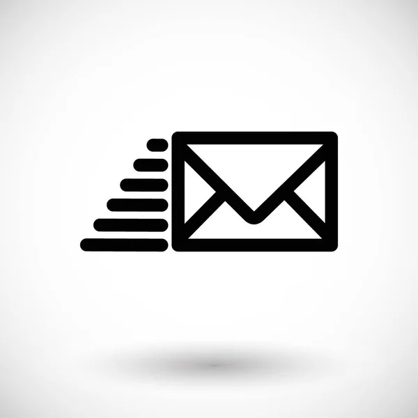 Icono de vector de correo, sobre volador — Vector de stock