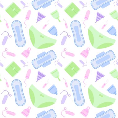 Kadın hijyen ile sorunsuz vektör desen 