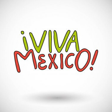 Viva Meksika, yuvarlak gölge ile vektör simgesi