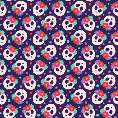 Kafatasları ile sorunsuz vektör desen