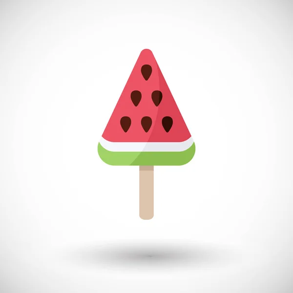 Watermelon popsicle vector flat icon — Stock Vector