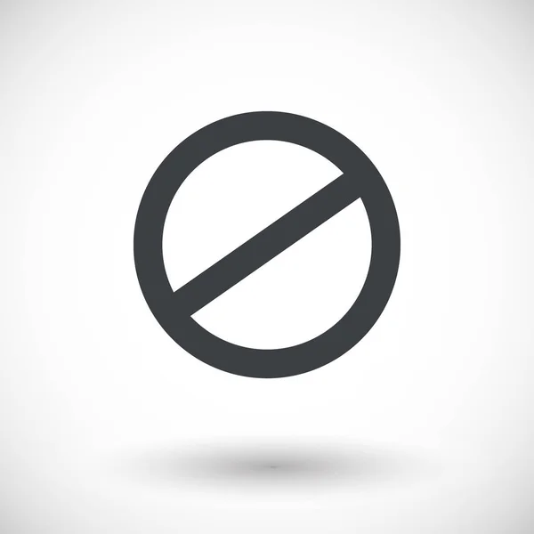 Icona di negazione, segno proibito con ombra rotonda — Vettoriale Stock