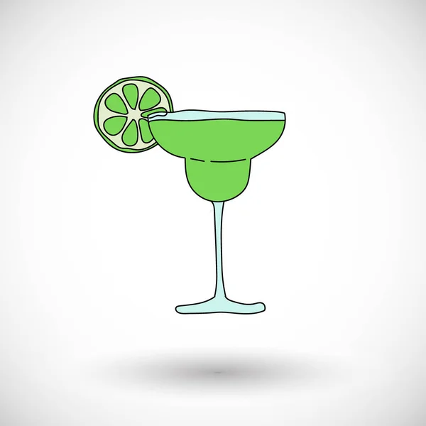 Cocktail Margarita Vektor-Symbol mit rundem Schatten — Stockvektor