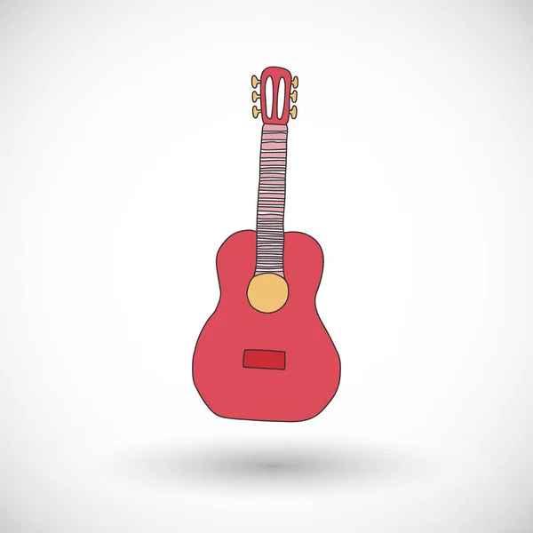 Icona vettoriale della chitarra con ombra rotonda — Vettoriale Stock