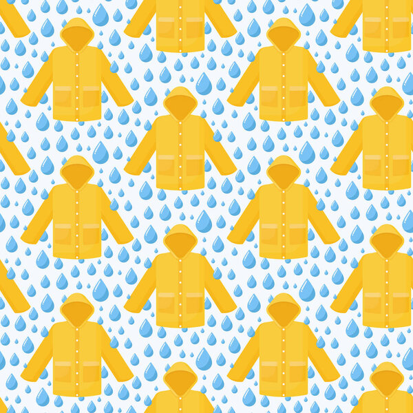 Seamless vector pattern rain coat water drops