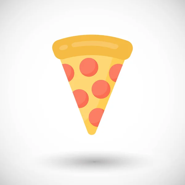 Pizza rebanada vecot icono plano — Archivo Imágenes Vectoriales